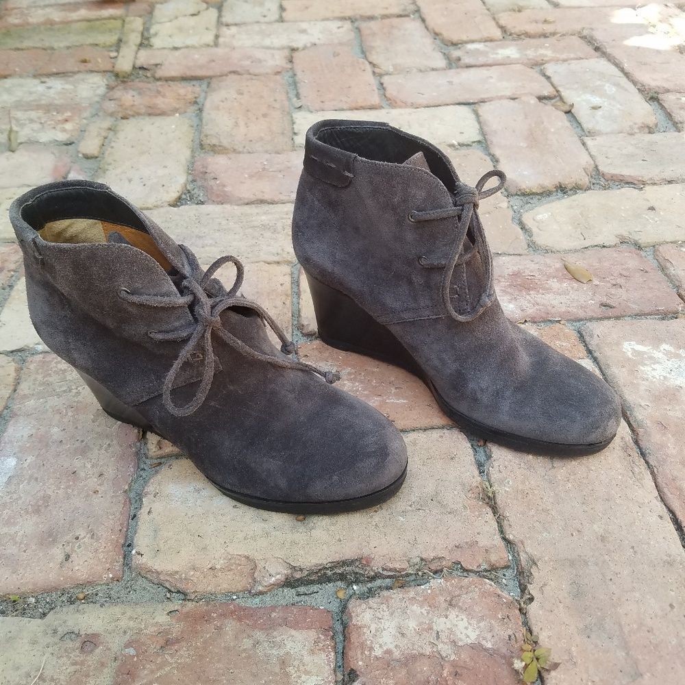 Via Spiga suede ankle boots Gray wedges MIRREN